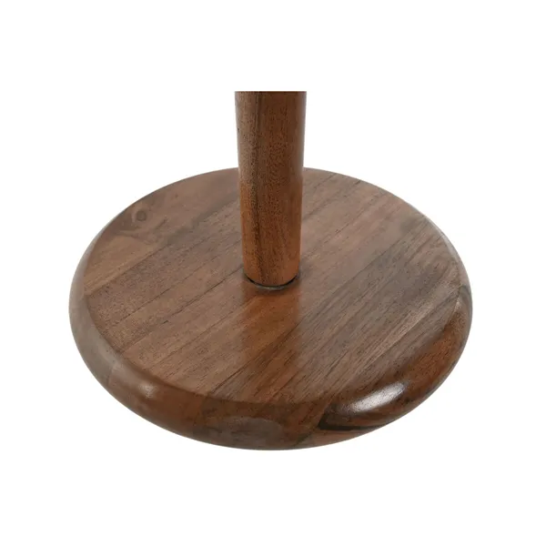 Kitchen Paper holder Home ESPRIT Golden Natural Stainless steel Acacia 18 x 18 x 36,5 cm