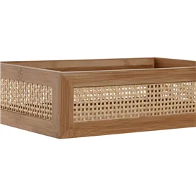 Набор корзин DKD Home Decor Коричневый Натуральный тростник (2 Предметы)