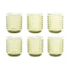 Set of glasses Home ESPRIT Green Crystal With relief 275 ml (6 Units)