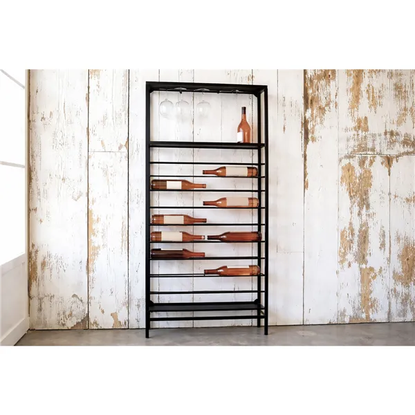 Bottle rack Home ESPRIT Black 75 X 16 X 180 CM