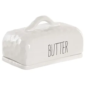 Butter Dish Home ESPRIT Porcelain 19 X 11,4 X 11 CM