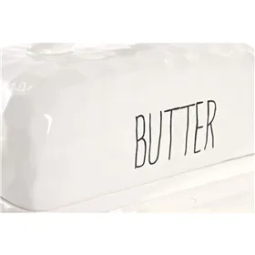 Butter Dish Home ESPRIT Porcelain 19 X 11,4 X 11 CM