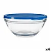 Round Lunch Box with Lid Pasabahce Chefs Blue 2,5 L (4 Units)