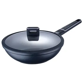 Wok Pan Masterpro Indigo Black Aluminium (Ø 28 cm)