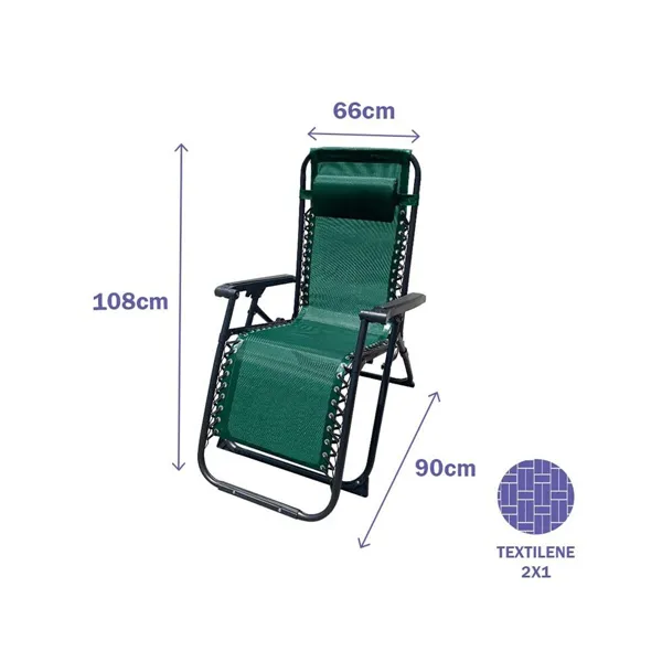 Folding Chair Marbueno Green 90 x 108 x 66 cm