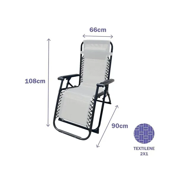 Folding Chair Marbueno Grey 90 x 108 x 66 cm