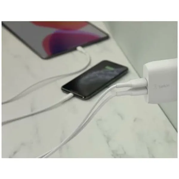 Wall Charger + MFI Certified Lightning Cable Belkin WCD001VF1MWH White Multicolour
