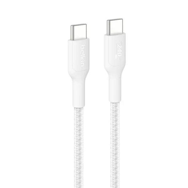 USB-C to USB-C Cable Belkin CAB025HQ2MWH White 2 m Fast charging
