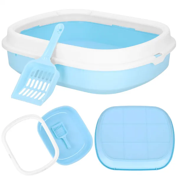 Kaķu tualete + lāpstiņa Springos PA0245 40x33x11 cm, blue