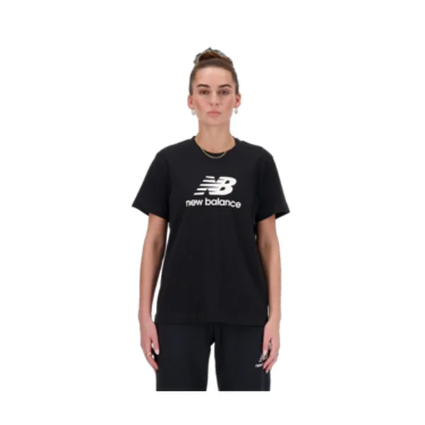 Women’s Short Sleeve T-Shirt New Balance SPORT ESSENTIALS JERSEY LOGO WT41502 Black (XS)