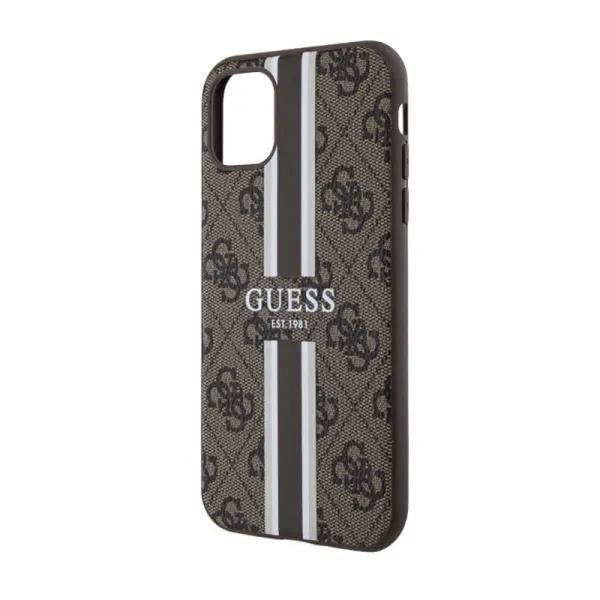 Guess 4G Printed Stripes MagSafe - Case for iPhone 11 (Brown)