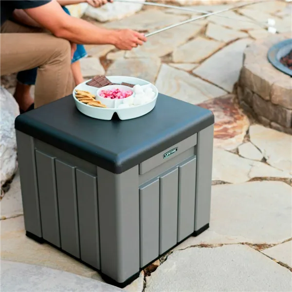 Storage Box with Lid Lifetime Grey 51,2 x 51,2 x 50,8 cm