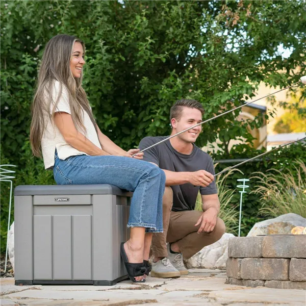 Storage Box with Lid Lifetime Grey 51,2 x 51,2 x 50,8 cm