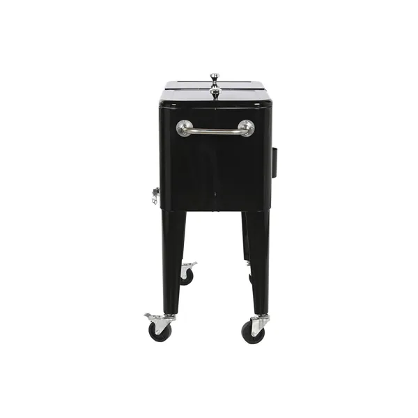 Portable Fridge DKD Home Decor 74 x 43 x 83 cm Black Steel Aluminium polypropylene 56 L