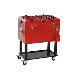 Portable Fridge Home ESPRIT Black Red Metal 71 x 62 x 85 cm