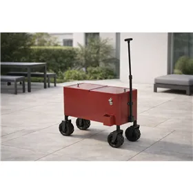 Portable Fridge Home ESPRIT Black Red Metal polypropylene 88 X 39 X 120 CM