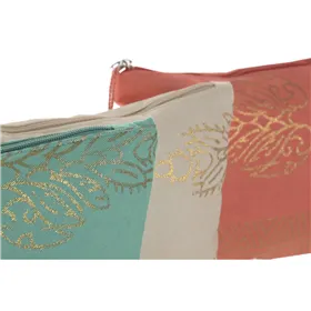 Travel Vanity Case Home ESPRIT Green Beige Golden Coral Mediterranean 20 x 5 x 25 cm (3 Units)