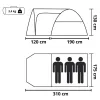 Matkatelk Springos PT029 345 X 185 X 125 CM