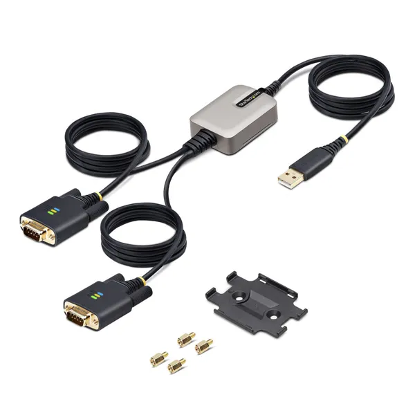 USB Cable Startech 2P6FFC-USB-SERIAL Black Grey
