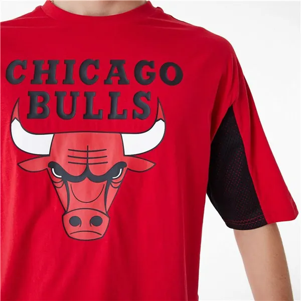 Men’s Short Sleeve T-Shirt New Era NBA MESH PANEL OS TEE CHIBU 60435481  Red (L)