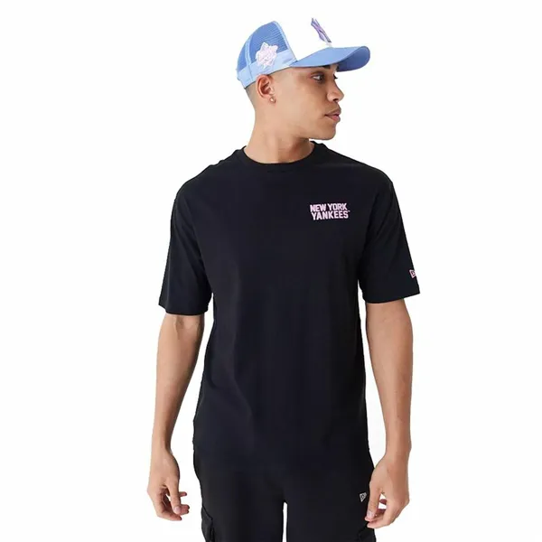 Short-sleeve Sports T-shirt New Era  WORDMARK OS TEE NEYYAN 60435524  Black (M)