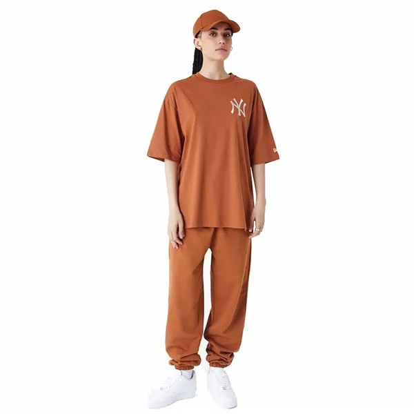 Short-sleeve Sports T-shirt New Era LEAGUE ESSNTLS LC OS TEE NEYYAN 60435552 Brown (L)
