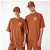 Short-sleeve Sports T-shirt New Era LEAGUE ESSNTLS LC OS TEE NEYYAN 60435552 Brown (M)