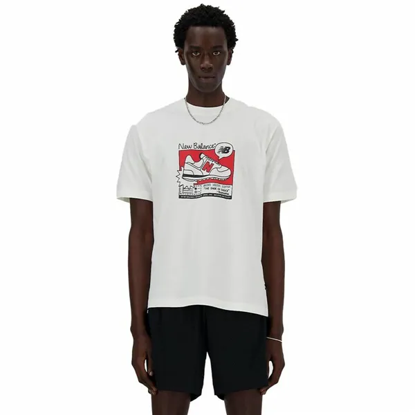 Short-sleeve Sports T-shirt New Balance MT41593 SST White (S)