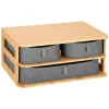 Bamboo organizer with 3 drawers for cosmetics, jewelry box Springos HA0161