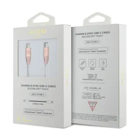Guess Ebossed Logo - USB-C to USB-C Fast Charging cable 1.5m (pink)
