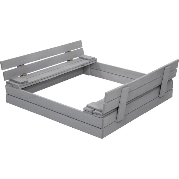 Деревянная песочница Springos SB120P 120x120 см Серая