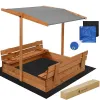 Puinen hiekkalaatikko Springos SB120RSET 120x120cm