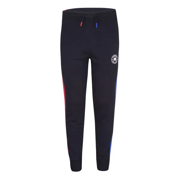 Long Sports Trousers Converse Throwback Side Stripe Black