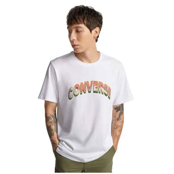 Men’s Short Sleeve T-Shirt Converse 10024589-A03 White (XS)