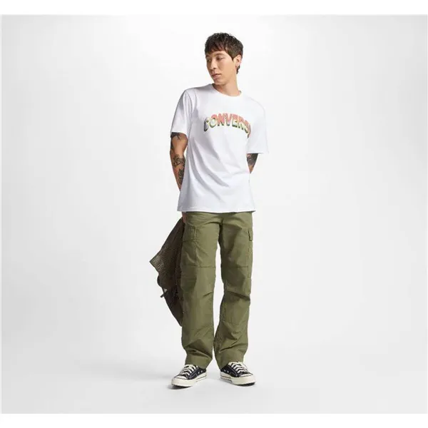 Men’s Short Sleeve T-Shirt Converse 10024589-A03 White (XS)