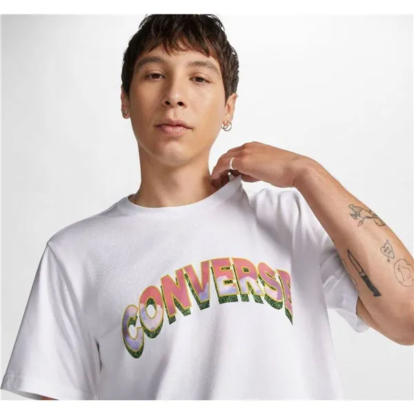 Men’s Short Sleeve T-Shirt Converse 10024589-A03 White (XS)
