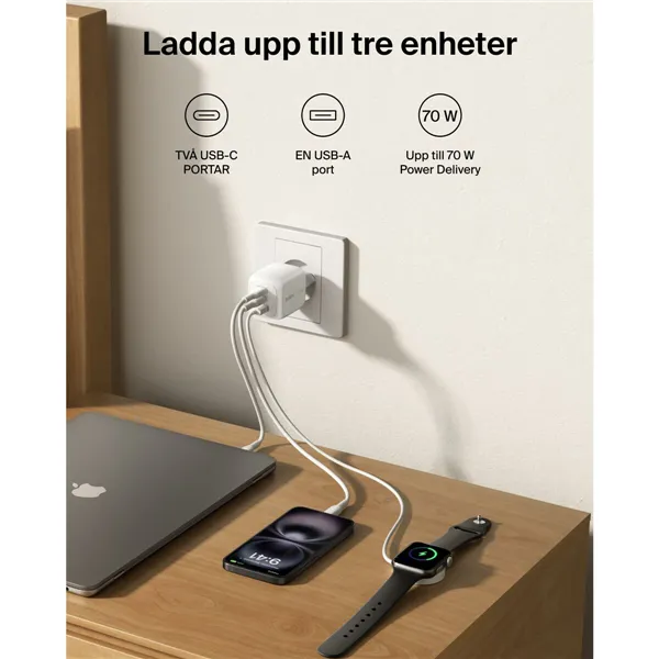 USB Cable Belkin WCH018HQWH White