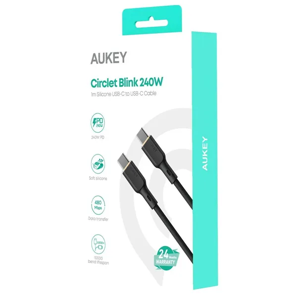 USB Cable Aukey CB-SCC241 Black 1 m 240 W