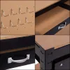 Рабочий стол для гаража 120x60x155 см со столешницей и ящиком, черно-коричневый
