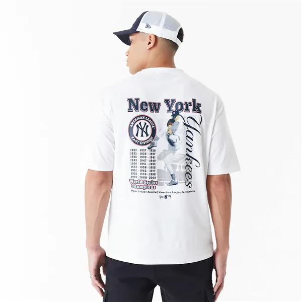 Short-sleeve Sports T-shirt New Era MLB PLAYER GRPHC OS TEE NEYYAN 60435538 White