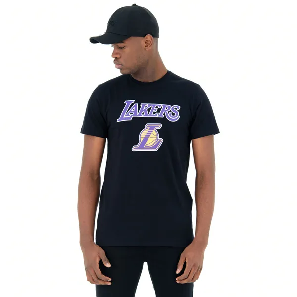 Short-sleeve Sports T-shirt New Era NOS NBA LOSLAK 60416756 Black