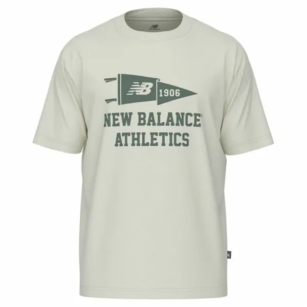 Men’s Short Sleeve T-Shirt New Balance Varsity Pennant MT51924 SST White