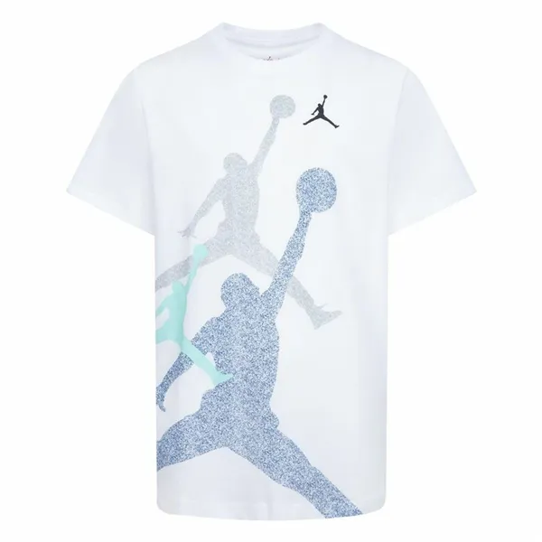 Child's Short Sleeve T-Shirt Nike JDB GRADIENTE STACKED JM SS TEE 95D119 I1N White