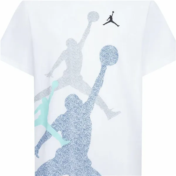 Child's Short Sleeve T-Shirt Nike JDB GRADIENTE STACKED JM SS TEE 95D119 I1N White
