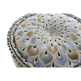 Pufs DKD Home Decor Zils Bēšs