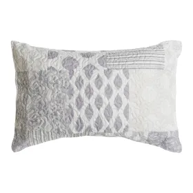 Cushion DKD Home Decor Beige Grey Polyester Patchwork 60 x 10 x 40 cm