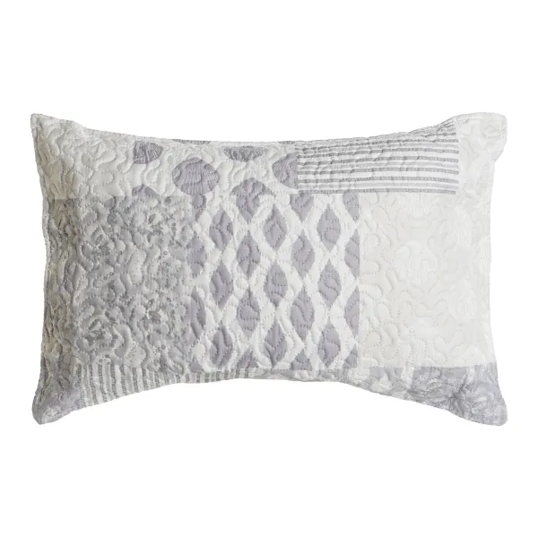 Tyyny DKD Home Decor Beige Harmaa Polyesteri Patchwork 60 x 10 x 40 cm