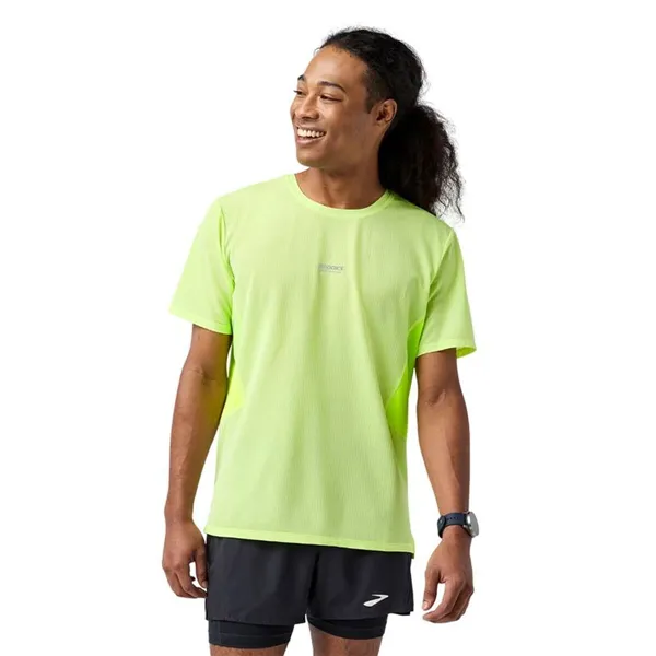 Men’s Short Sleeve T-Shirt Brooks High Point Sleeve 2.0 Yellow