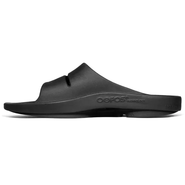 Men's Flip Flops OOfos Recovery Ooahh Black