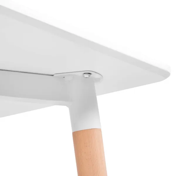 Springos HF0015 Sohvapöytä 120 × 80 cm, valkoinen kansi & ruskeat jalat